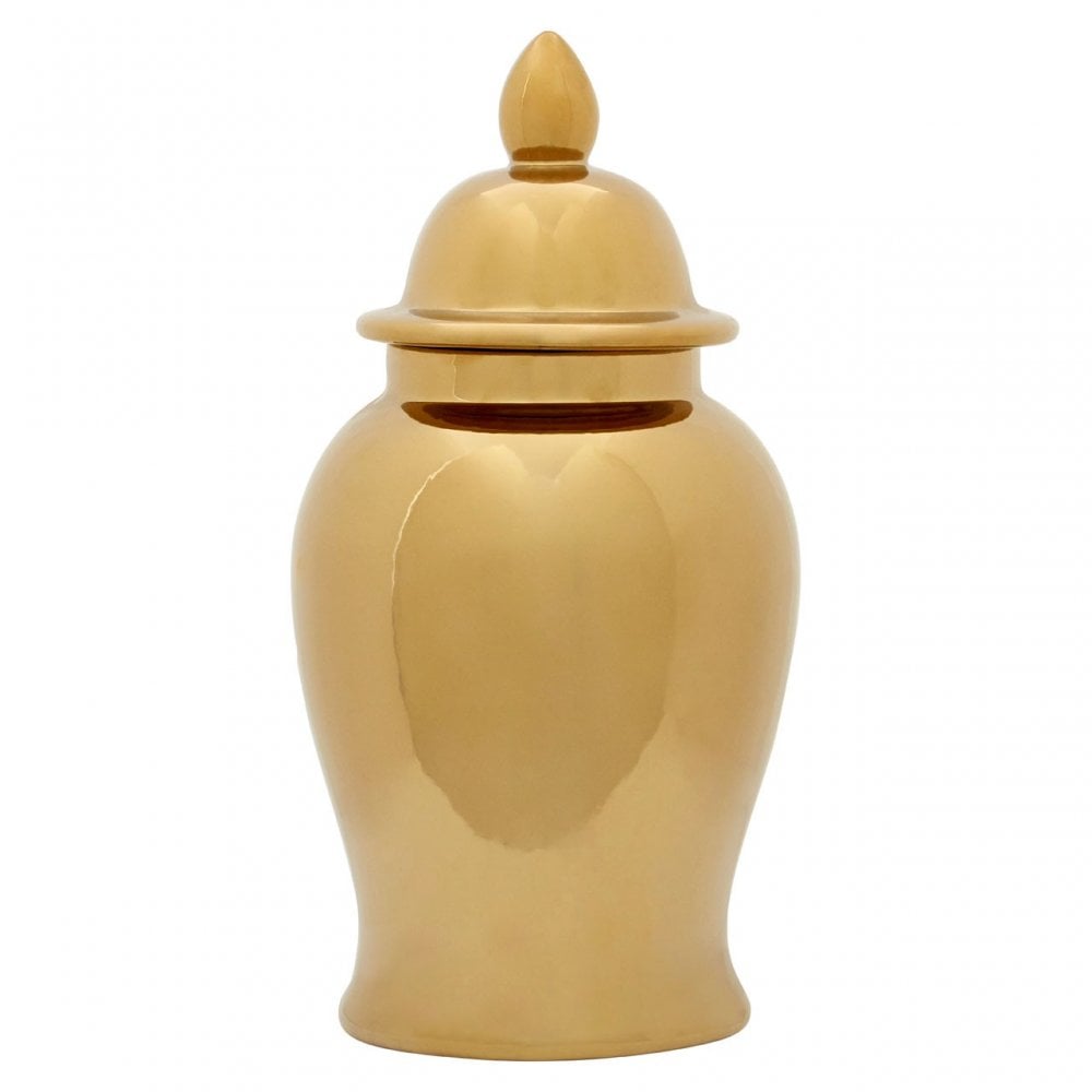 Kensington Townhouse Large Gold Ceramic Jar, Ceramic, Gold