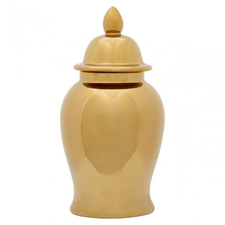 Kensington Townhouse Large Gold Ceramic Jar, Ceramic, Gold