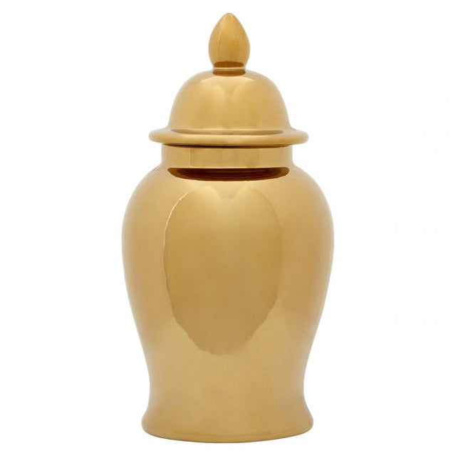 Kensington Townhouse Large Gold Ceramic Jar, Ceramic, Gold