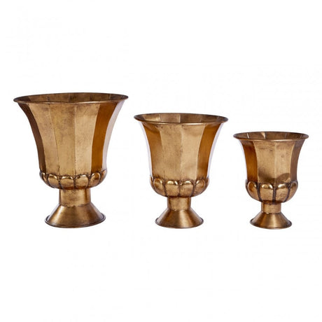 Reza Oversized Planters, Iron, Gold