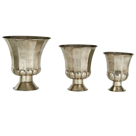 Reza Oversized Planters, Iron, Silver