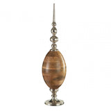 Hampstead Obelisk Ornament, Aluminium, Mango Wood, Brown