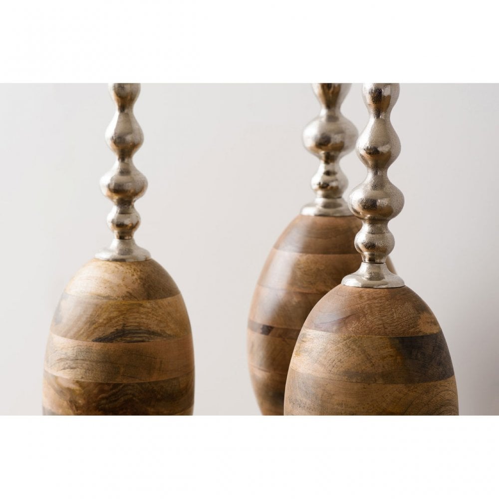 Hampstead Obelisk Ornament, Aluminium, Mango Wood, Brown