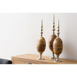 Hampstead Obelisk Ornament, Aluminium, Mango Wood, Brown