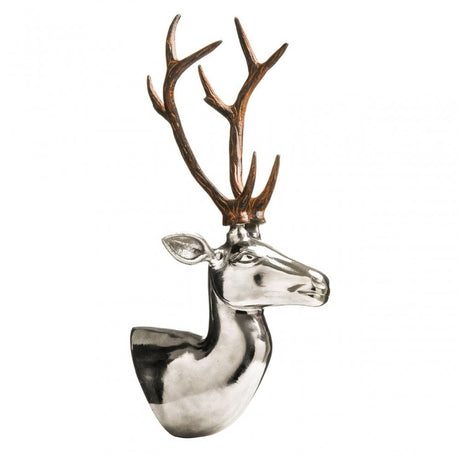 Stag Head Sculpture, Aluminium, Nickel