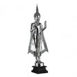 Buddha Sculpture, Polyresin, Silver