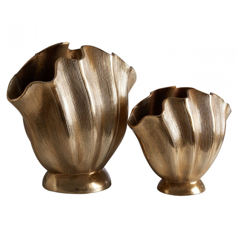 Estrella Large Fluted Vase, Gold