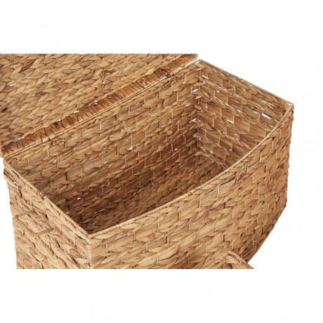Water Hyacinth Storage Baskets Set of 6. Iron, Water Hyacinth, Natural