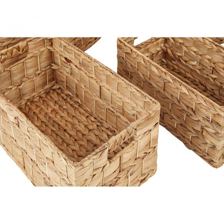 Water Hyacinth Storage Baskets Set of 6. Iron, Water Hyacinth, Natural