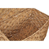 Brown Washed Storage Baskets Set of 6. Iron, Water Hyacinth, Natural