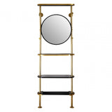 Hawkes Coat Stand, Aluminium, Marble, Mirrored Glass, Brass