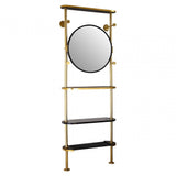 Hawkes Coat Stand, Aluminium, Marble, Mirrored Glass, Brass