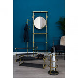 Hawkes Coat Stand, Aluminium, Marble, Mirrored Glass, Brass