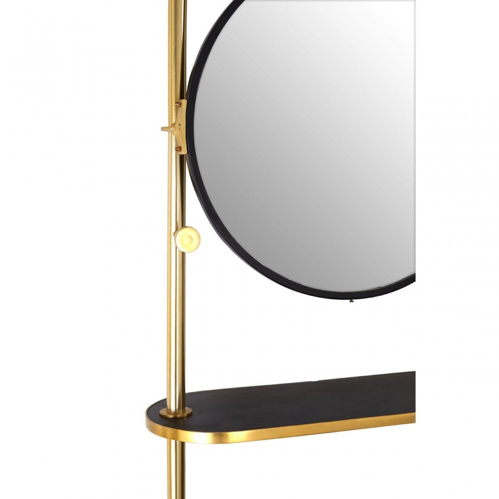 Hawkes Coat Stand, Aluminium, Marble, Mirrored Glass, Brass