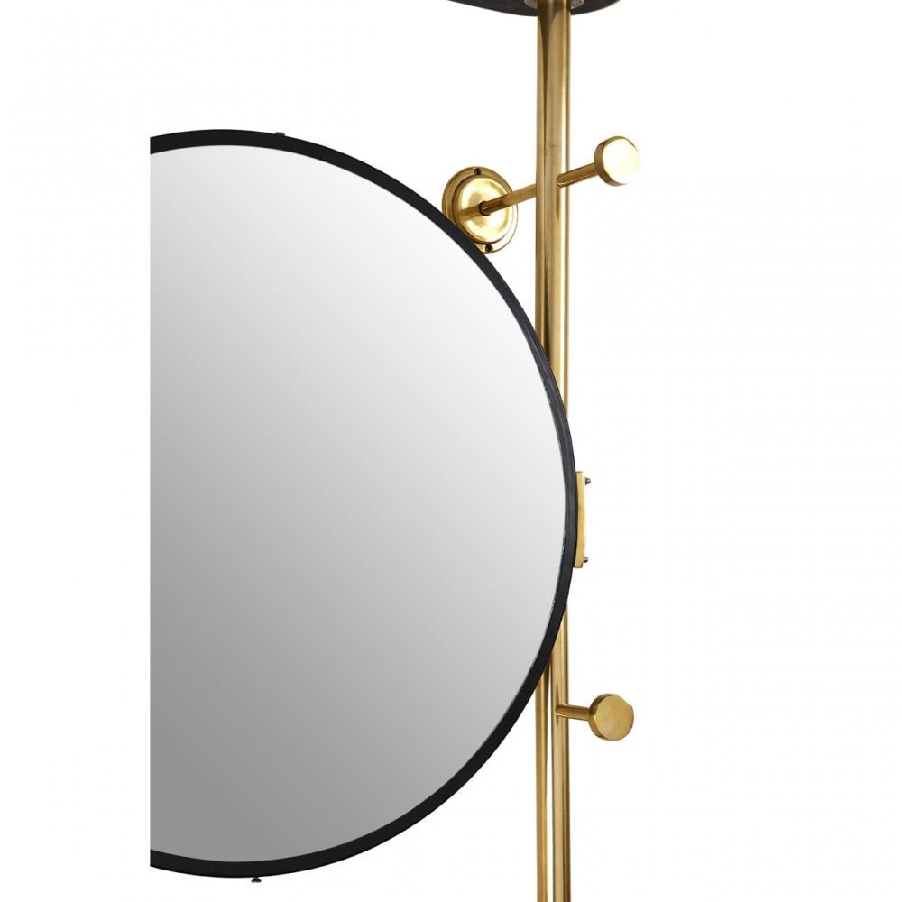 Hawkes Coat Stand, Aluminium, Marble, Mirrored Glass, Brass