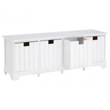 Fubb Drawer Bench, Paulownia Wood, White