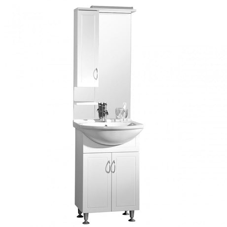 Meary Cabinet, Basin Cabinet Set, Ceramic, High Gloss, PVC, White