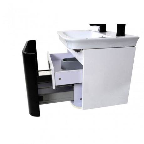 Glare Under Basin Cabinet Set, Ceramic, High Gloss, Black