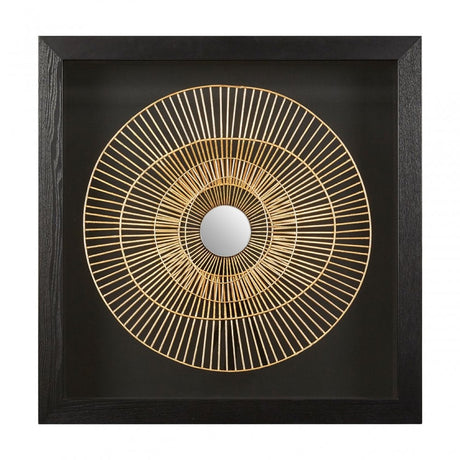 Modello Gold / Black Framed Metal Wall Art, Glass, Iron, Gold