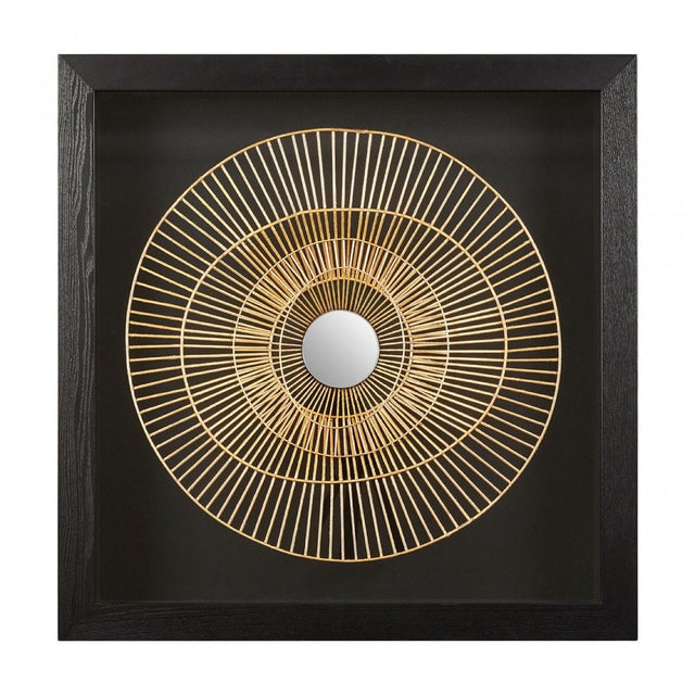 Modello Gold / Black Framed Metal Wall Art, Glass, Iron, Gold