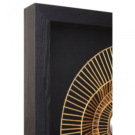 Modello Gold / Black Framed Metal Wall Art, Glass, Iron, Gold