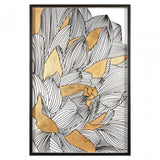 Modello Framed Botanical Wall Art, Glass, Pine Wood, Gold