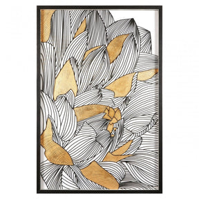 Modello Framed Botanical Wall Art, Glass, Pine Wood, Gold