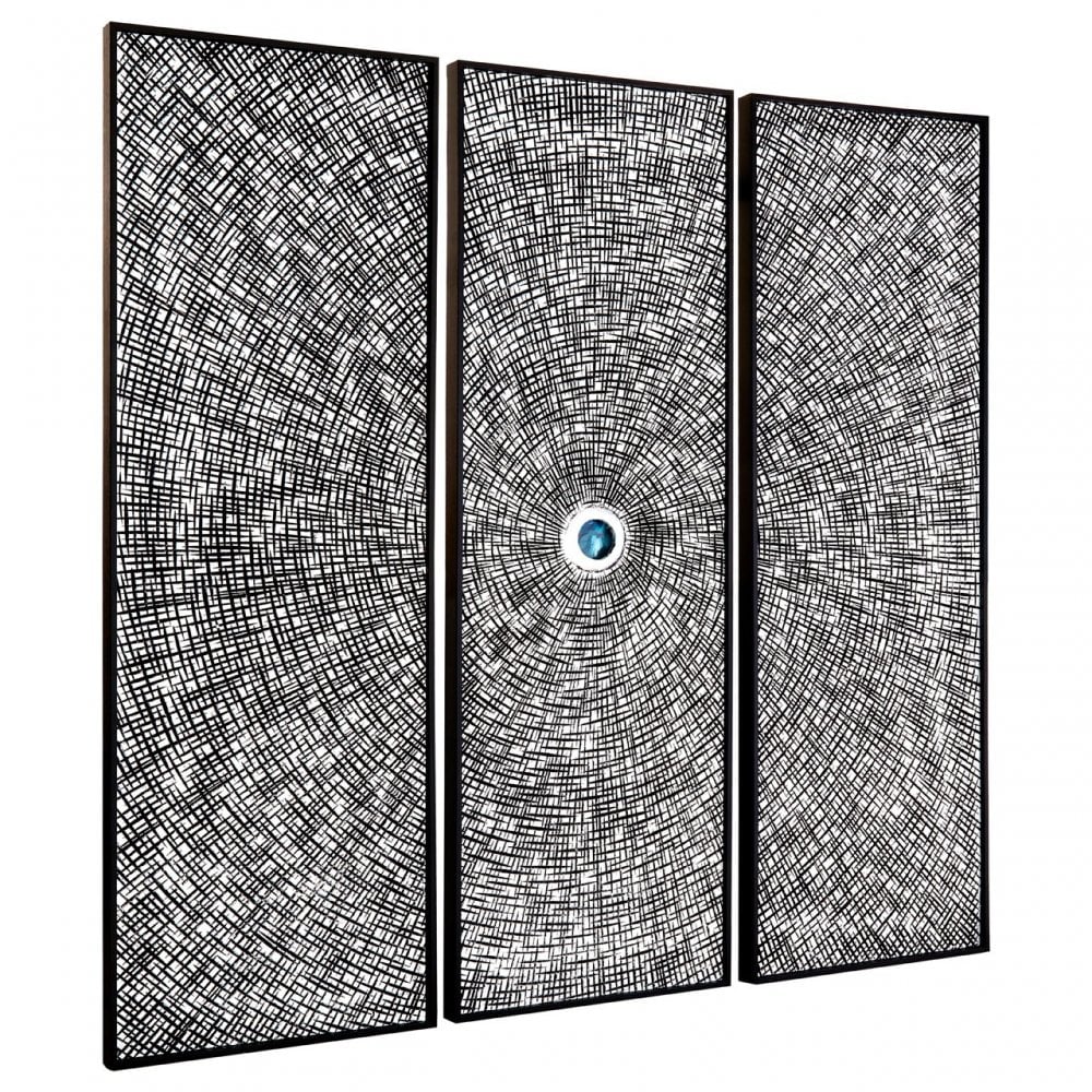 Modello Wood Carving / Circle Wall Art, Pine Wood, Silver