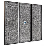 Modello Wood Carving / Circle Wall Art, Pine Wood, Silver