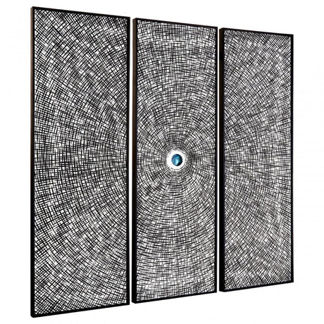 Modello Wood Carving / Circle Wall Art, Pine Wood, Silver