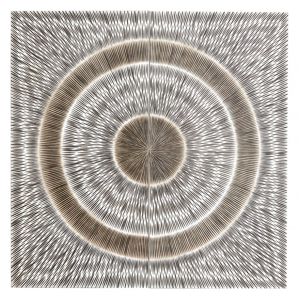 Modello Wood Carving Silver Finish Wall Art, Pine Wood, Silver