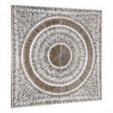 Modello Wood Carving Silver Finish Wall Art, Pine Wood, Silver