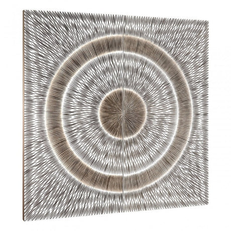 Modello Wood Carving Silver Finish Wall Art, Pine Wood, Silver