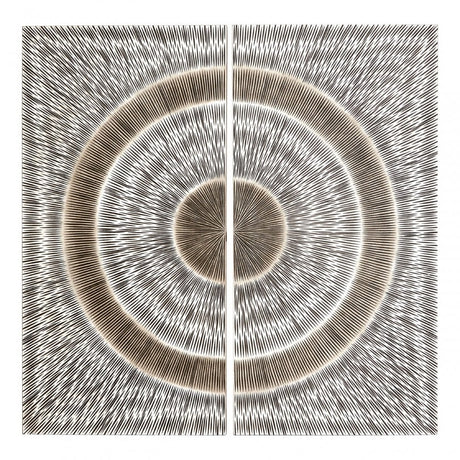 Modello Wood Carving Silver Finish Wall Art, Pine Wood, Silver