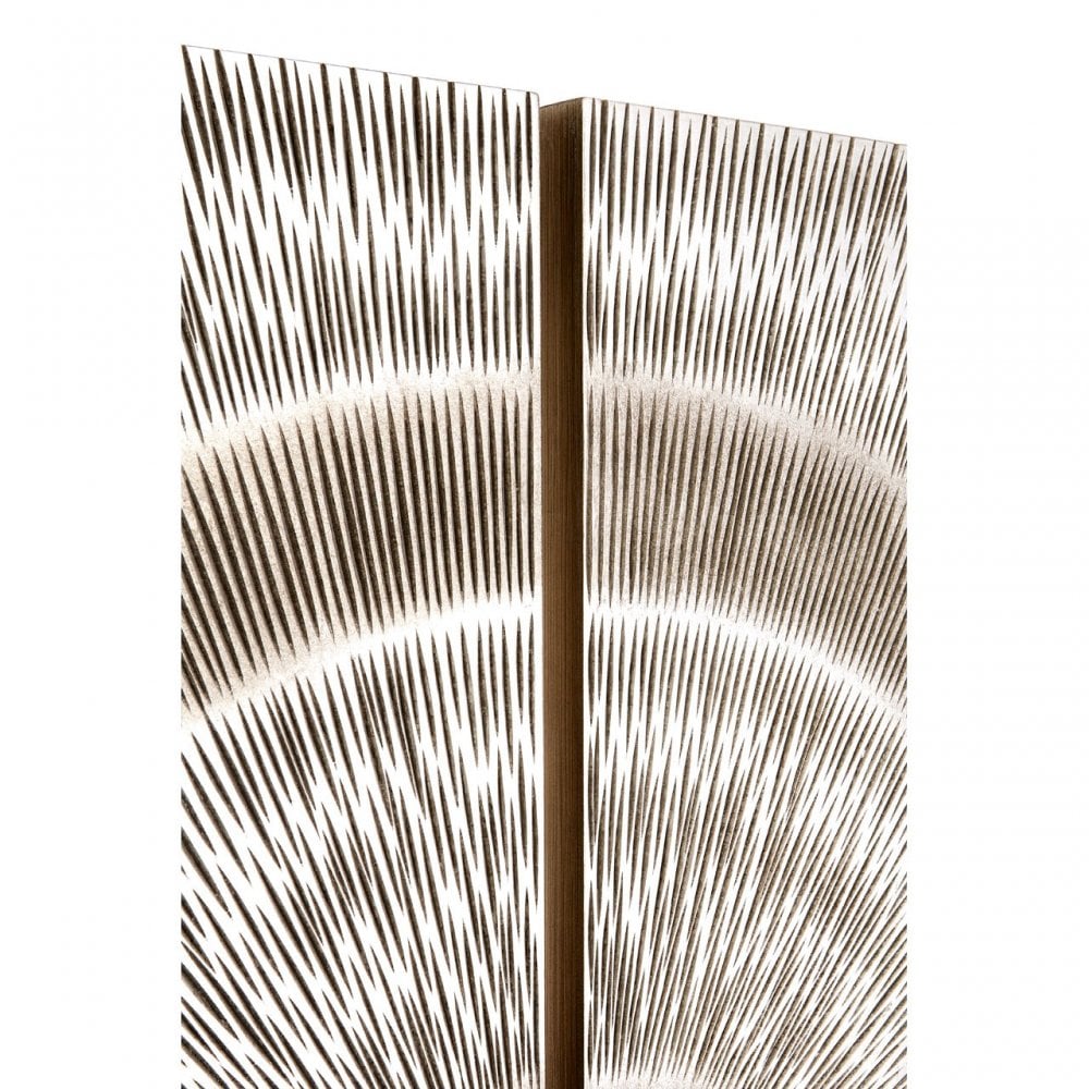 Modello Wood Carving Silver Finish Wall Art, Pine Wood, Silver