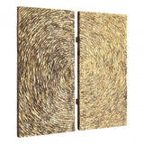 Modello Wood Carving Gold Finish Wall Art, Pine Wood, Gold