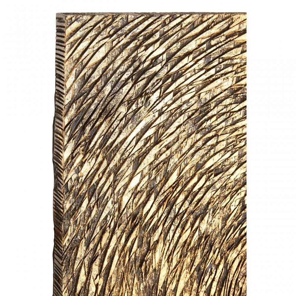 Modello Wood Carving Gold Finish Wall Art, Pine Wood, Gold