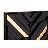 Modello Gold / Black Wood Panel Wall Art, Pine Wood, Black
