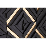 Modello Gold / Black Wood Panel Wall Art, Pine Wood, Black