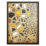 Modello Gold/Black Paper Sculpture Wall Art, Glass, Pine Wood, Gold