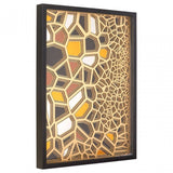 Modello Gold/Black Paper Sculpture Wall Art, Glass, Pine Wood, Gold