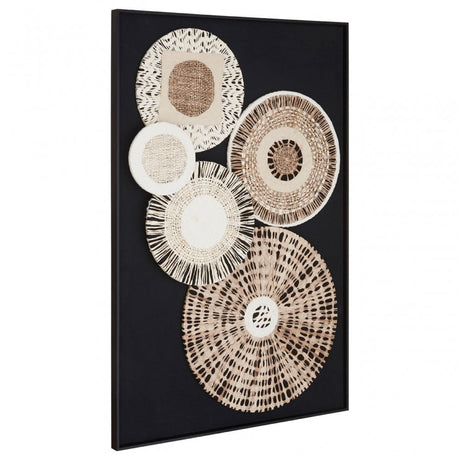 Modello Natural/Black Paper Design Wall Art, Pine Wood, Natural