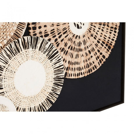 Modello Natural/Black Paper Design Wall Art, Pine Wood, Natural