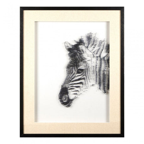 Modello Zebra Sculpture Wall Art, Pine Wood, White