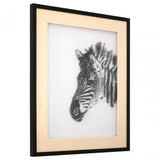 Modello Zebra Sculpture Wall Art, Pine Wood, White