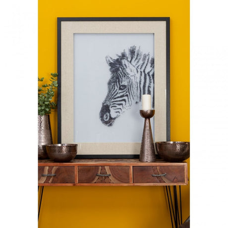 Modello Zebra Sculpture Wall Art, Pine Wood, White