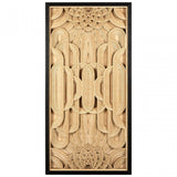 Modello Deco Wood Carving Wall Art, Glass, Pine Wood, Brown