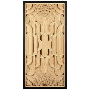 Modello Deco Wood Carving Wall Art, Glass, Pine Wood, Brown