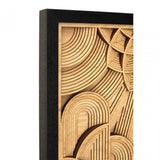 Modello Deco Wood Carving Wall Art, Glass, Pine Wood, Brown