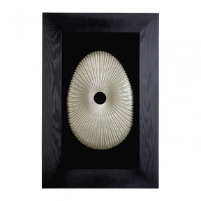 Framed Oval Centre Hole Wall Art, Wood, Silver